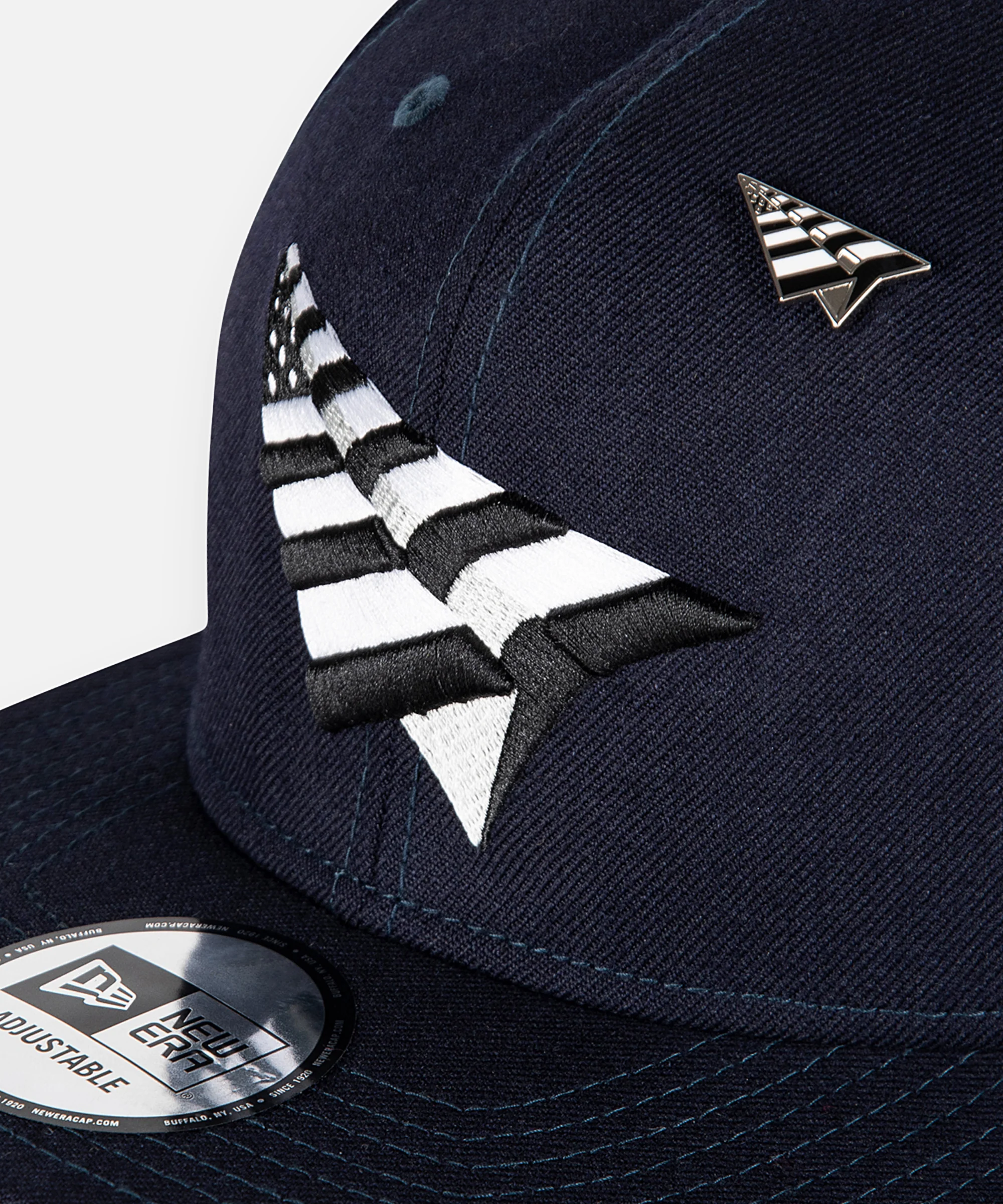 Navy Boy Crown Old School Snapback Hat - Image 5