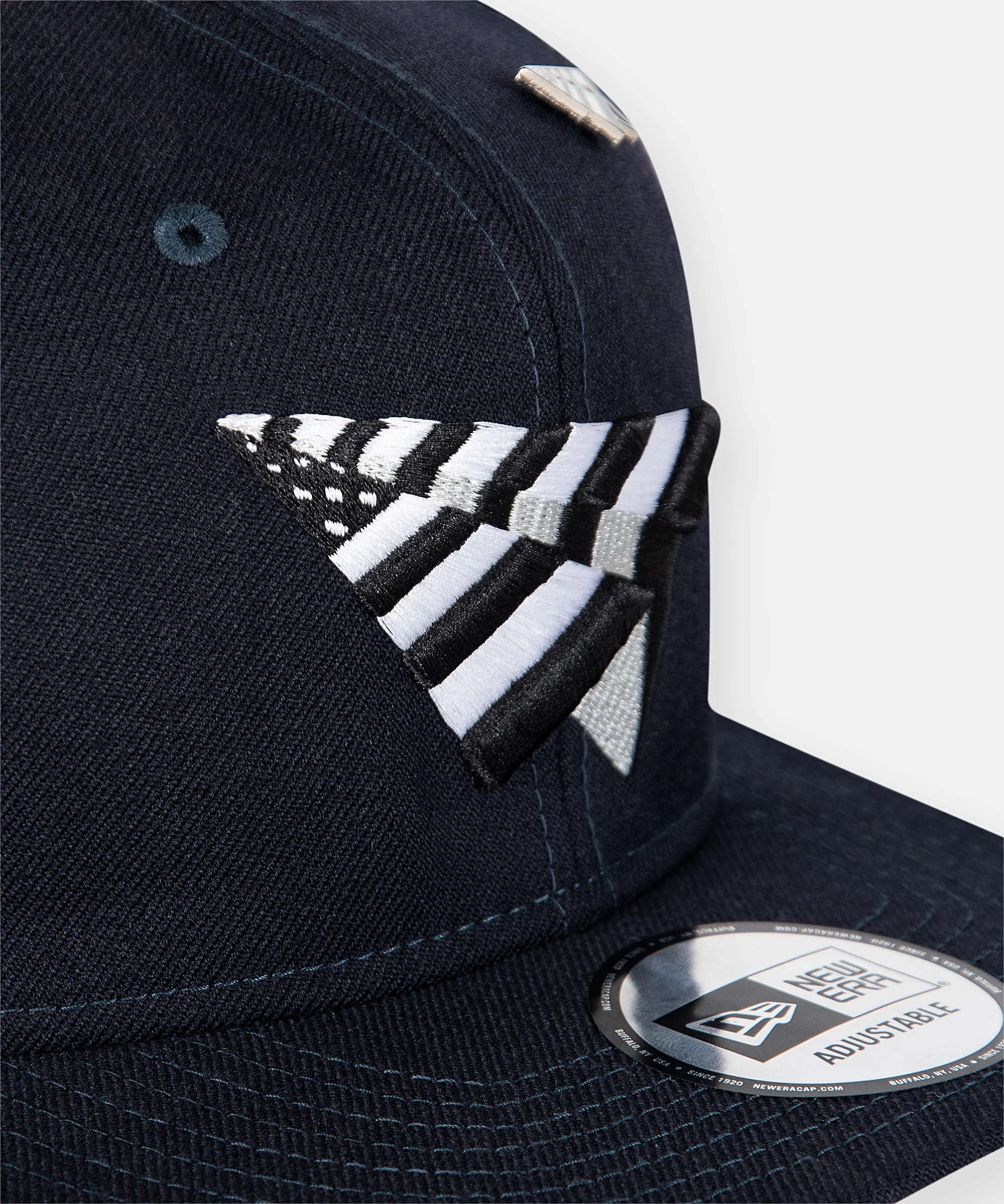 Navy Boy Crown Old School Snapback Hat - Image 8